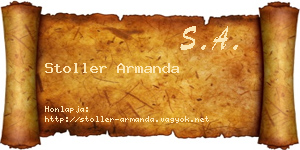 Stoller Armanda névjegykártya